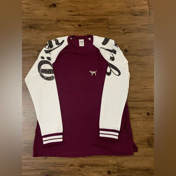 PINK BS BURGANDY BLING TSHIRT/ YOGA LEGGINGS OUTFIT - Picture 5 of 12